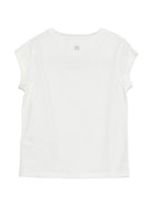 T-shirt per bambina Douuod Kids bianca con logo sul retro - Rubino Kids