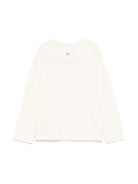 T-shirt per bambina Douuod Kids ecru con applicazione logo sul petto - Rubino Kids