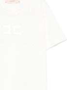 T-shirt per bambina Elisabetta Franchi La Mia Bambina avorio con logo - Rubino Kids