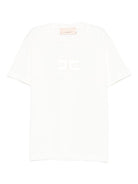 T-shirt per bambina Elisabetta Franchi La Mia Bambina avorio con logo - Rubino Kids