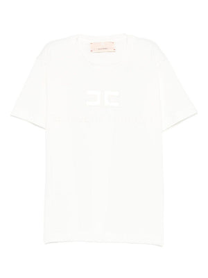 T-shirt per bambina Elisabetta Franchi La Mia Bambina avorio con logo