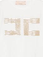T-shirt per bambina Elisabetta Franchi La Mia Bambina bianca con paillettes - Rubino Kids