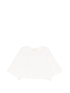 T-shirt per bambina Elisabetta Franchi La Mia Bambina bianco con dettaglio logo - Rubino Kids