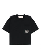 T-shirt per bambina Elisabetta Franchi La Mia Bambina nero con logo - Rubino Kids