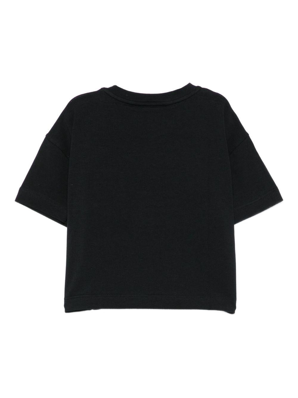 T-shirt per bambina Elisabetta Franchi La Mia Bambina nero con logo - Rubino Kids