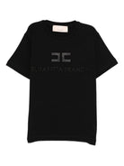 T-shirt per bambina Elisabetta Franchi La Mia Bambina nero con logo<BR/> - Rubino Kids