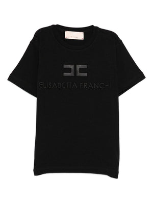 T-shirt per bambina Elisabetta Franchi La Mia Bambina nero con logo<BR/>