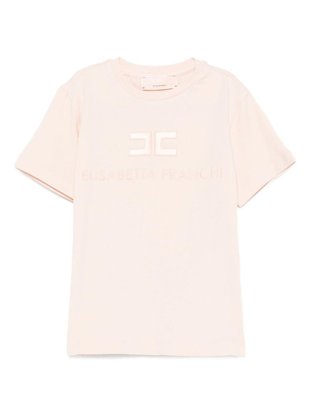 T-shirt per bambina Elisabetta Franchi La Mia Bambina rosa con logo - Rubino Kids