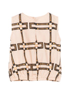 T-shirt per bambina Elisabetta Franchi La Mia Bambina rosa con motivo geometrico - Rubino Kids