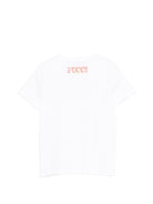 T-shirt per bambina Emilio Pucci Junior bianca con stampa grafica - Rubino Kids