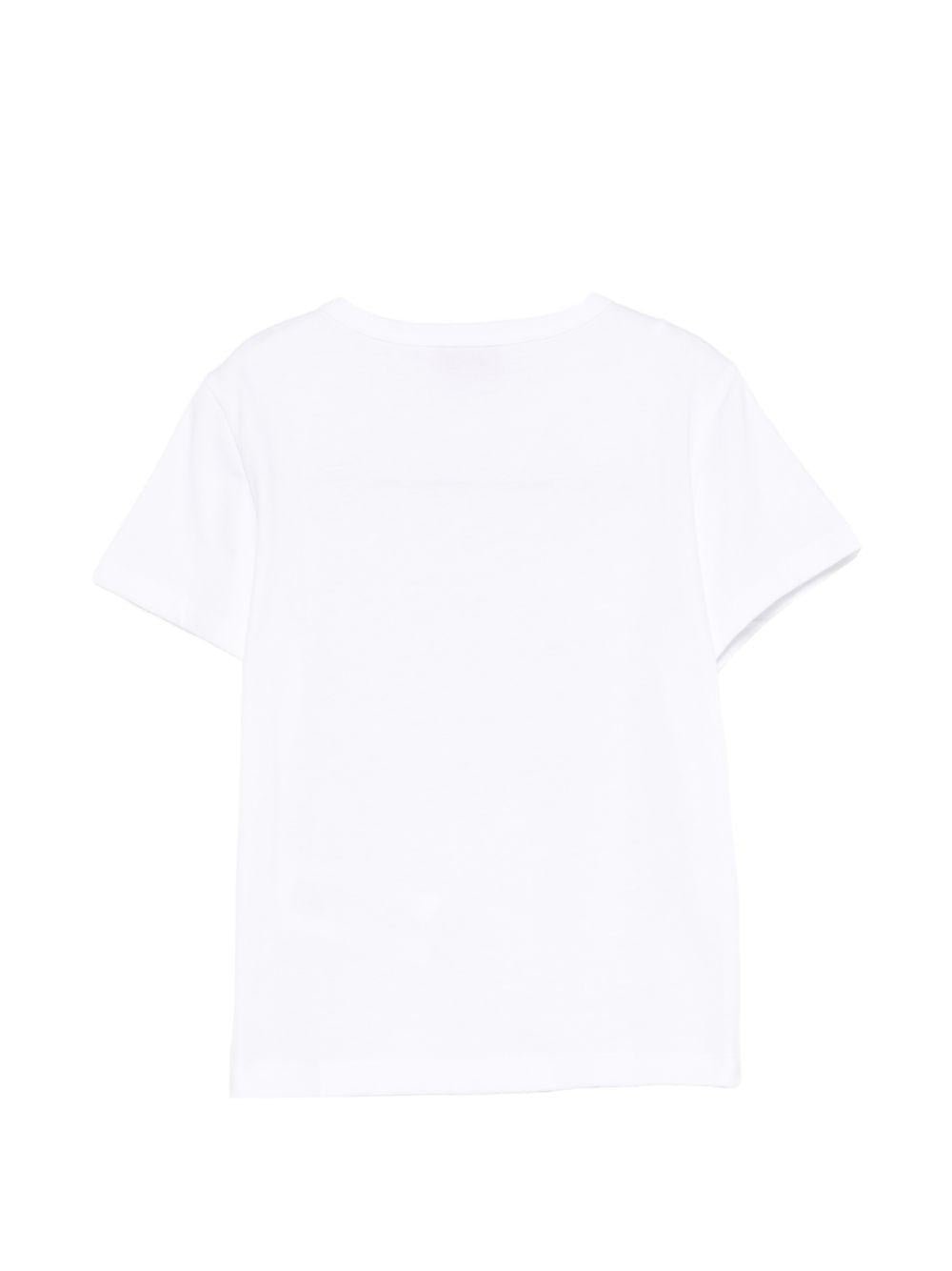 T-shirt per bambina Emilio Pucci Junior bianca con stampa grafica - Rubino Kids