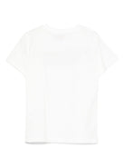 T-shirt per bambina Emilio Pucci Junior bianco con logo ricamato - Rubino Kids