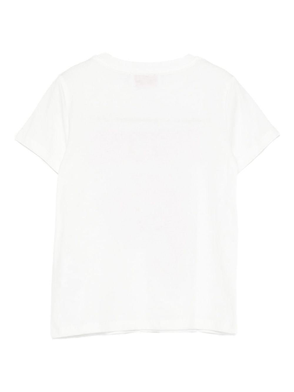 T-shirt per bambina Emilio Pucci Junior bianco con stampa paisley - Rubino Kids