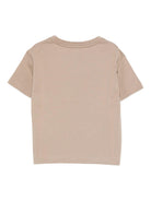 T-shirt per bambina Emporio Armani Kids beige con logo applicato - Rubino Kids