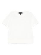 T-shirt per bambina Emporio Armani Kids bianca con logo aquila - Rubino Kids