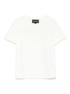 T-shirt per bambina Emporio Armani Kids bianca con logo - Rubino Kids