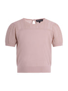 T-shirt per bambina Emporio Armani Kids rosa con maniche corte a sbuffo - Rubino Kids