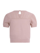 T-shirt per bambina Emporio Armani Kids rosa con maniche corte a sbuffo - Rubino Kids