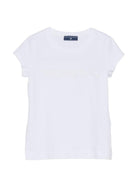 T-shirt per bambina Ermanno Scervino Junior bianca con logo sul davanti - Rubino Kids