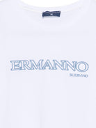 T-shirt per bambina Ermanno Scervino Junior bianca con logo sul davanti - Rubino Kids