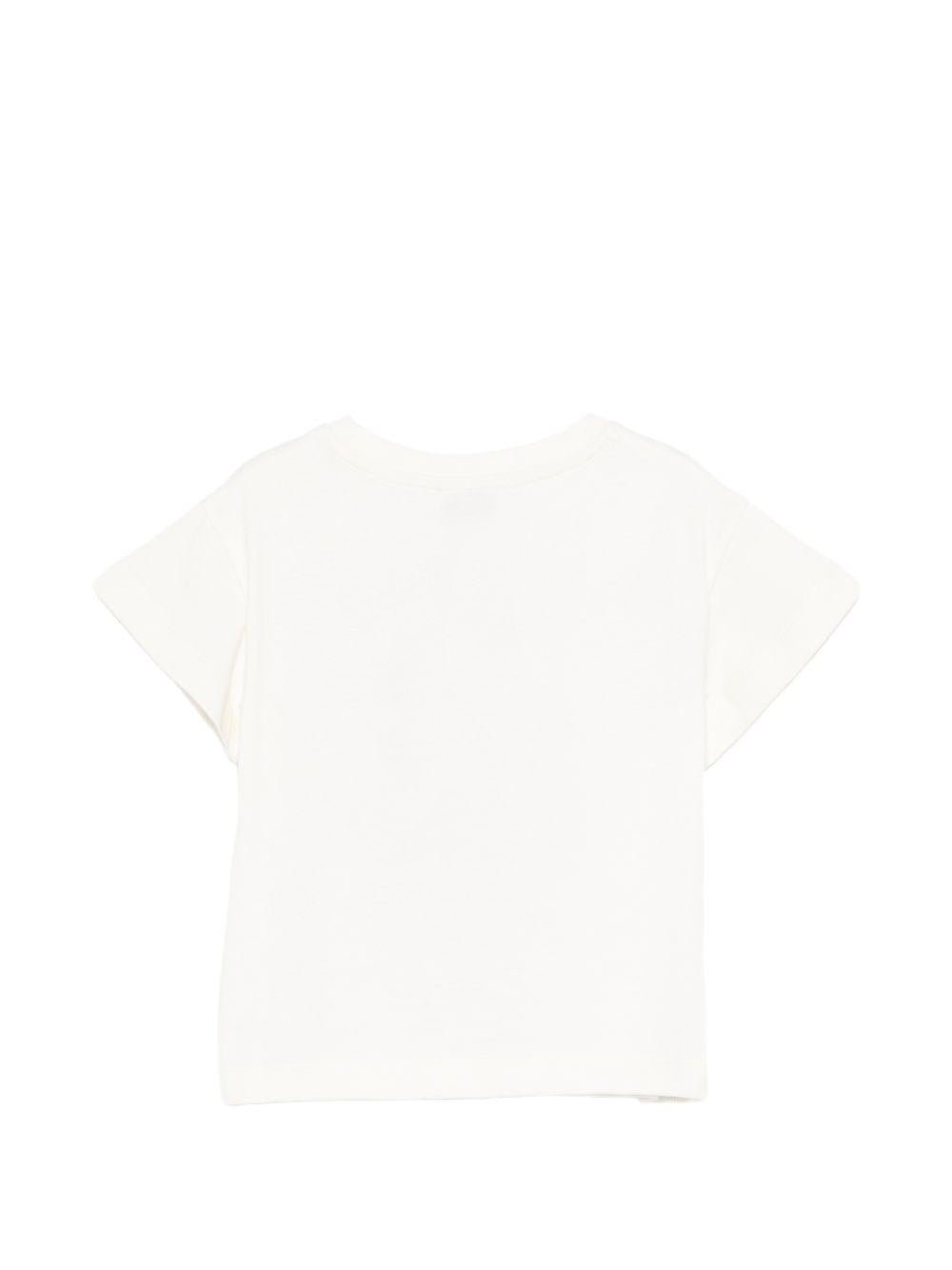 T-shirt per bambina Etro Kids bianca con applicazione sul petto - Rubino Kids