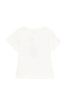 T-shirt per bambina Etro Kids bianca con logo applicato - Rubino Kids