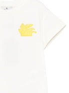 T-shirt per bambina Etro Kids bianca con logo applicato - Rubino Kids