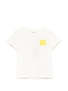 T-shirt per bambina Etro Kids bianca con logo applicato - Rubino Kids
