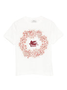 T-shirt per bambina ETRO KIDS bianca con motivo Pegaso - Rubino Kids