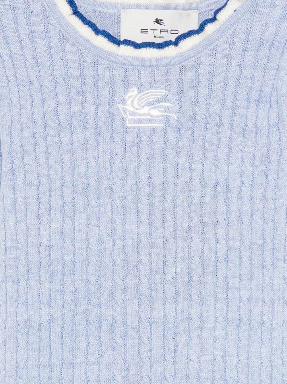 T-shirt per bambina Etro Kids blu con ricamo Pegaso sul davanti - Rubino Kids