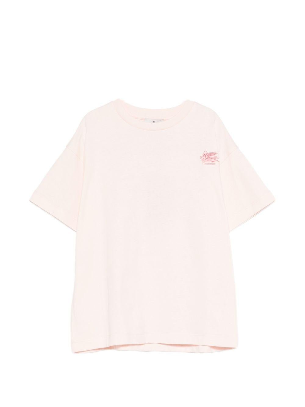 T-shirt per bambina Etro Kids rosa con logo ricamato - Rubino Kids