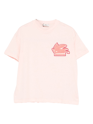 ETRO KIDS pink T-shirt with Pegasus motif for girls