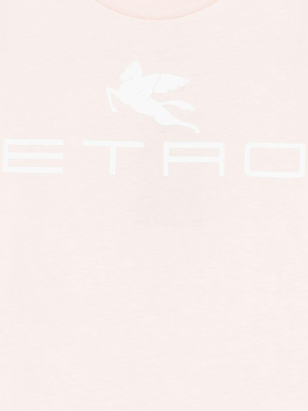 T-shirt per bambina Etro Kids rosa con stampa logo - Rubino Kids