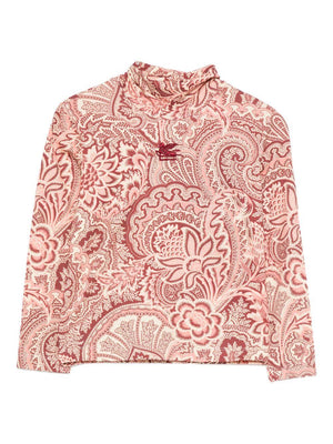 T-shirt per bambina ETRO KIDS rosa con stampa paisley