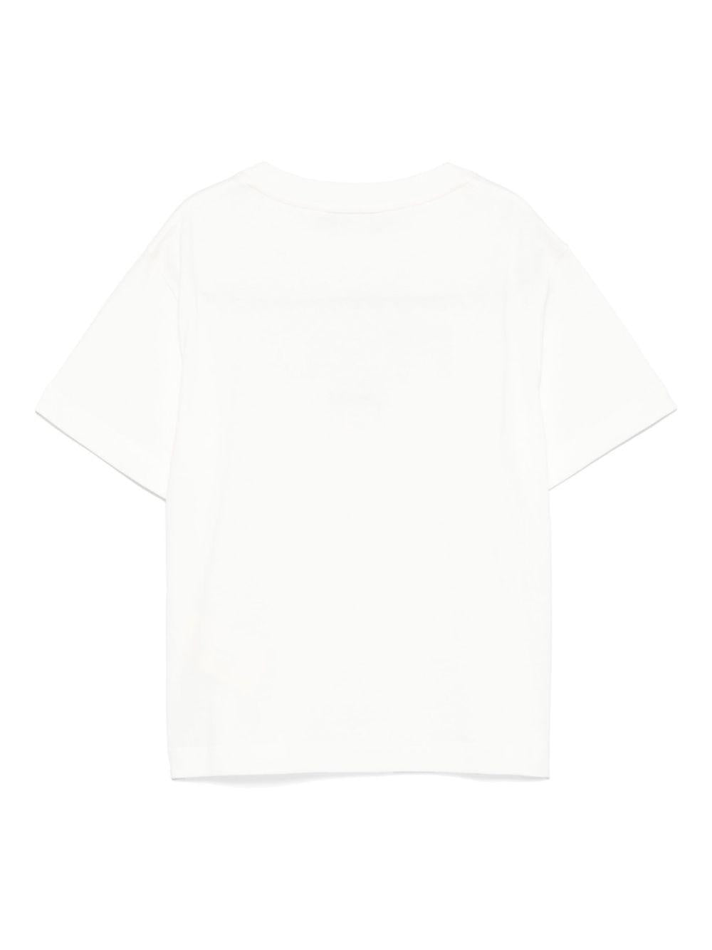 T-shirt per bambina Fendi Kids bianca con logo - Rubino Kids