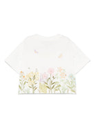 T-shirt per bambina Fendi Kids bianco con logo - Rubino Kids