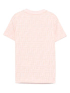 T-shirt per bambina Fendi Kids rosa con stampa FF - Rubino Kids