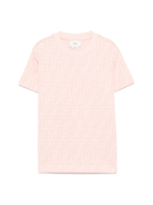 T-shirt per bambina Fendi Kids rosa con stampa FF - Rubino Kids