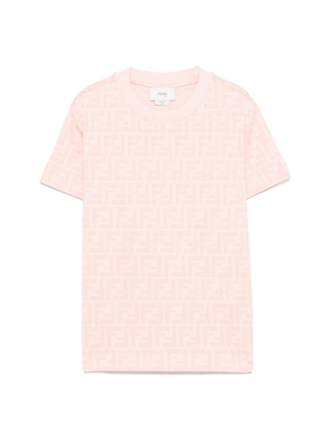 T-shirt per bambina Fendi Kids rosa con stampa FF