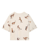 T-shirt per bambina Givenchy Kids beige con stampa leopardi - Rubino Kids