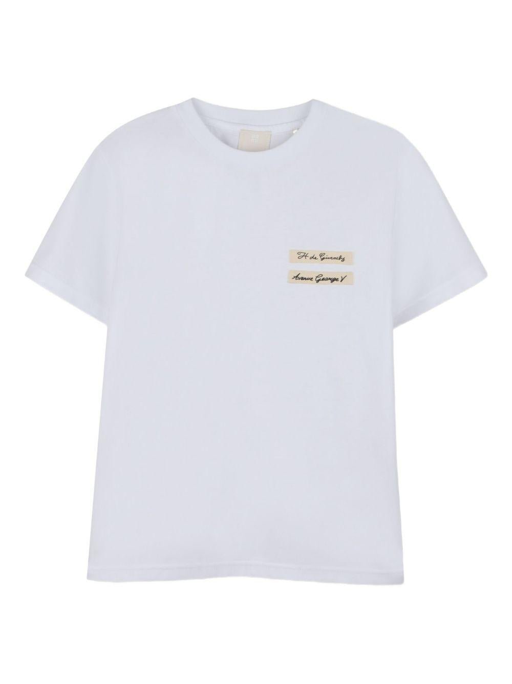 T-shirt per bambina Givenchy Kids bianca con logo sul davanti - Rubino Kids