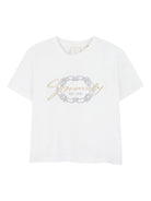 T-shirt per bambina Givenchy Kids bianca con ricamo con logo - Rubino Kids