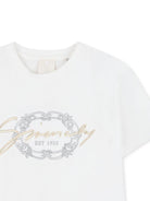 T-shirt per bambina Givenchy Kids bianca con ricamo con logo - Rubino Kids