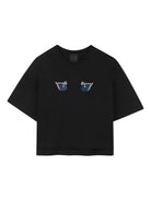 T-shirt per bambina Givenchy Kids nera con decorazione a perline - Rubino Kids