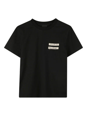 T-shirt per bambina Givenchy Kids nera con logo sul davanti