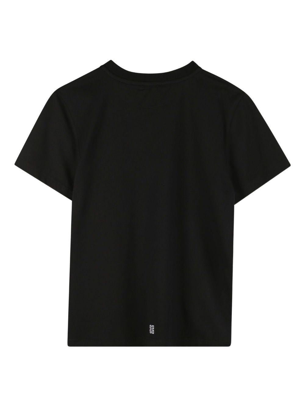 T-shirt per bambina Givenchy Kids nera con logo sul davanti - Rubino Kids