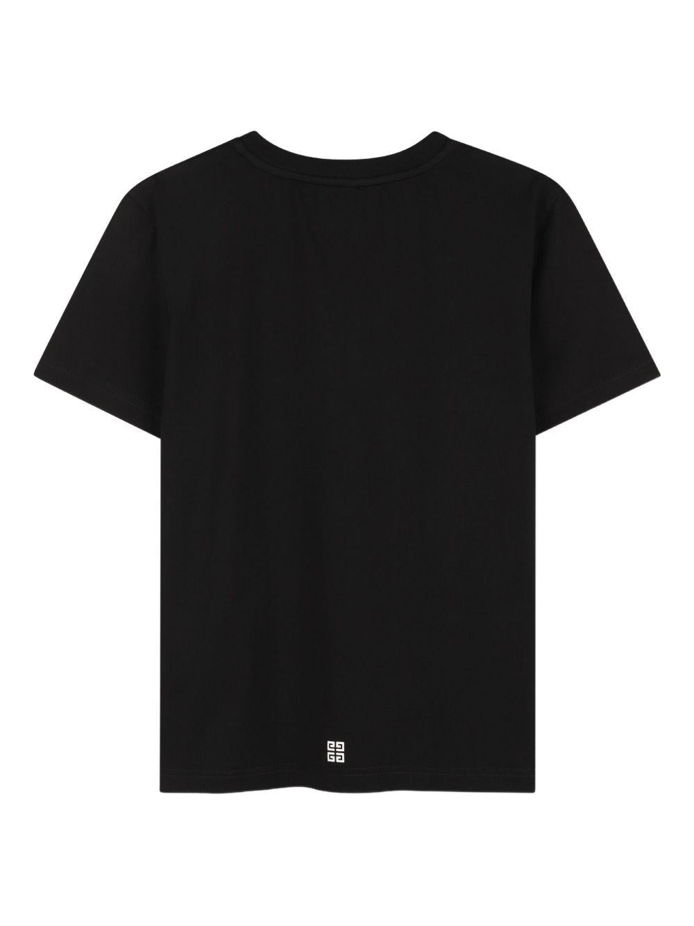 T-shirt per bambina Givenchy Kids nero con caratteristicmo motivo 4G - Rubino Kids