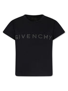 T-shirt per bambina Givenchy Kids nero con logo sul davanti - Rubino Kids