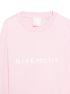 T-shirt per bambina Givenchy Kids rosa con logo sul davanti - Rubino Kids