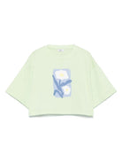 T-shirt per bambina Il Gufo verde con stampa - Rubino Kids